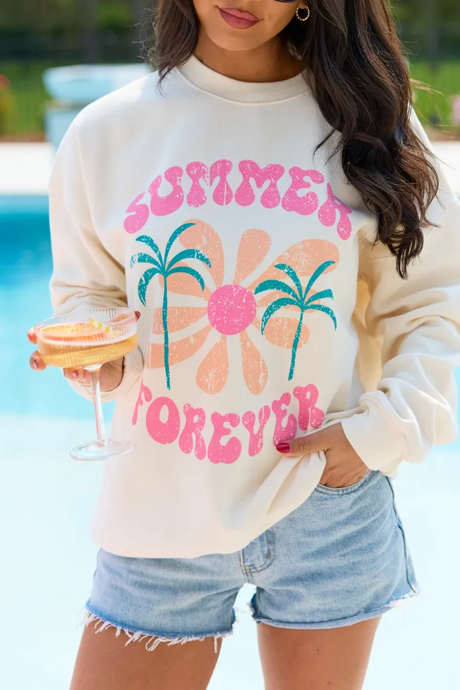 Summer Forever Cream Graphic Sweatshirt sold by Pink Lily product image thumbnail 2