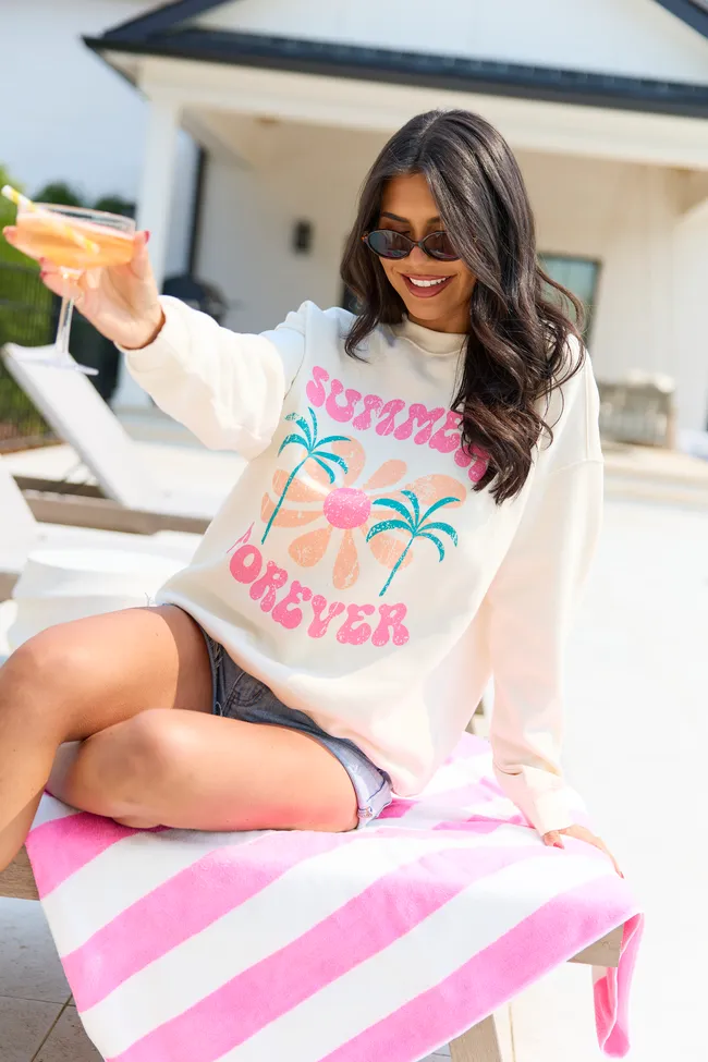 Summer Forever Cream Graphic Sweatshirt sold by Pink Lily product image thumbnail 3