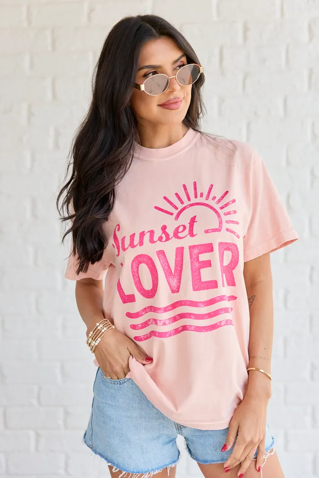 Sunset Lover Orange Graphic Tee sold by Pink Lily