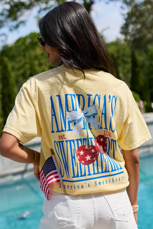 America's Sweetheart Cherry Yellow Graphic Tee sold by Pink Lily product image thumbnail 3