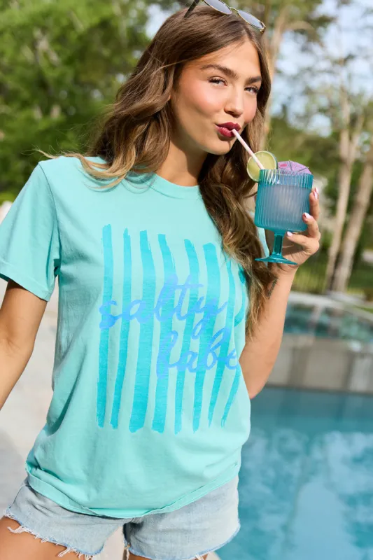 Salty Babe Mint Comfort Colors Graphic Tee made by Pink Lily
