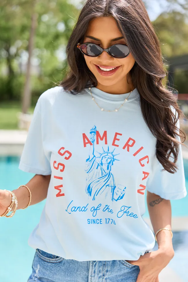 Miss Americana Light Blue Graphic Tee sold by Pink Lily product image thumbnail 2