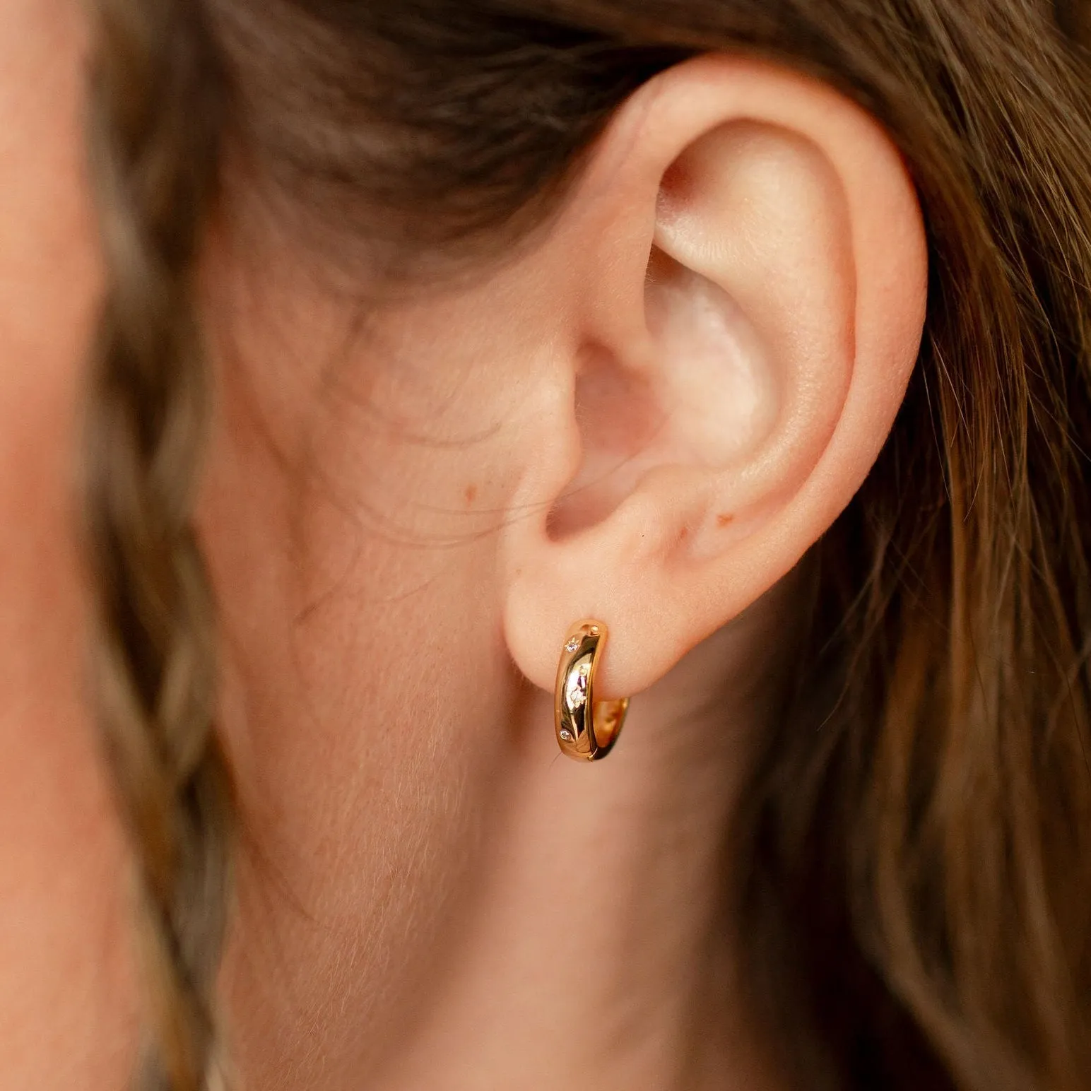 Charli Diamond Dot Hoop Earrings sold by Pink Lily product image thumbnail 3