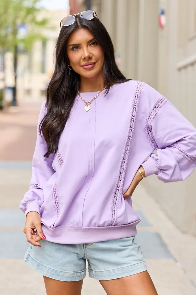 Sadie Lavender Eyelet Trim Pullover sold by Pink Lily product image thumbnail 3