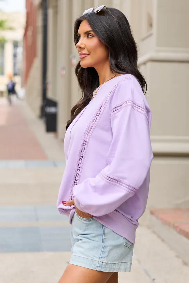 Sadie Lavender Eyelet Trim Pullover sold by Pink Lily product image thumbnail 4