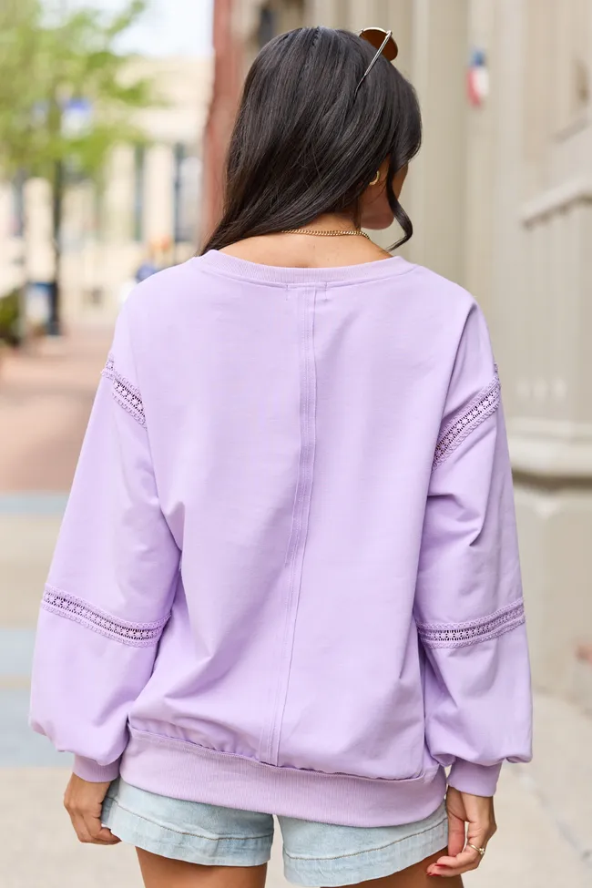 Sadie Lavender Eyelet Trim Pullover sold by Pink Lily product image thumbnail 5