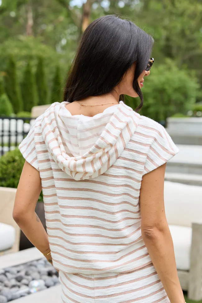 All I Need Taupe Striped Hooded Top sold by Pink Lily product image thumbnail 5