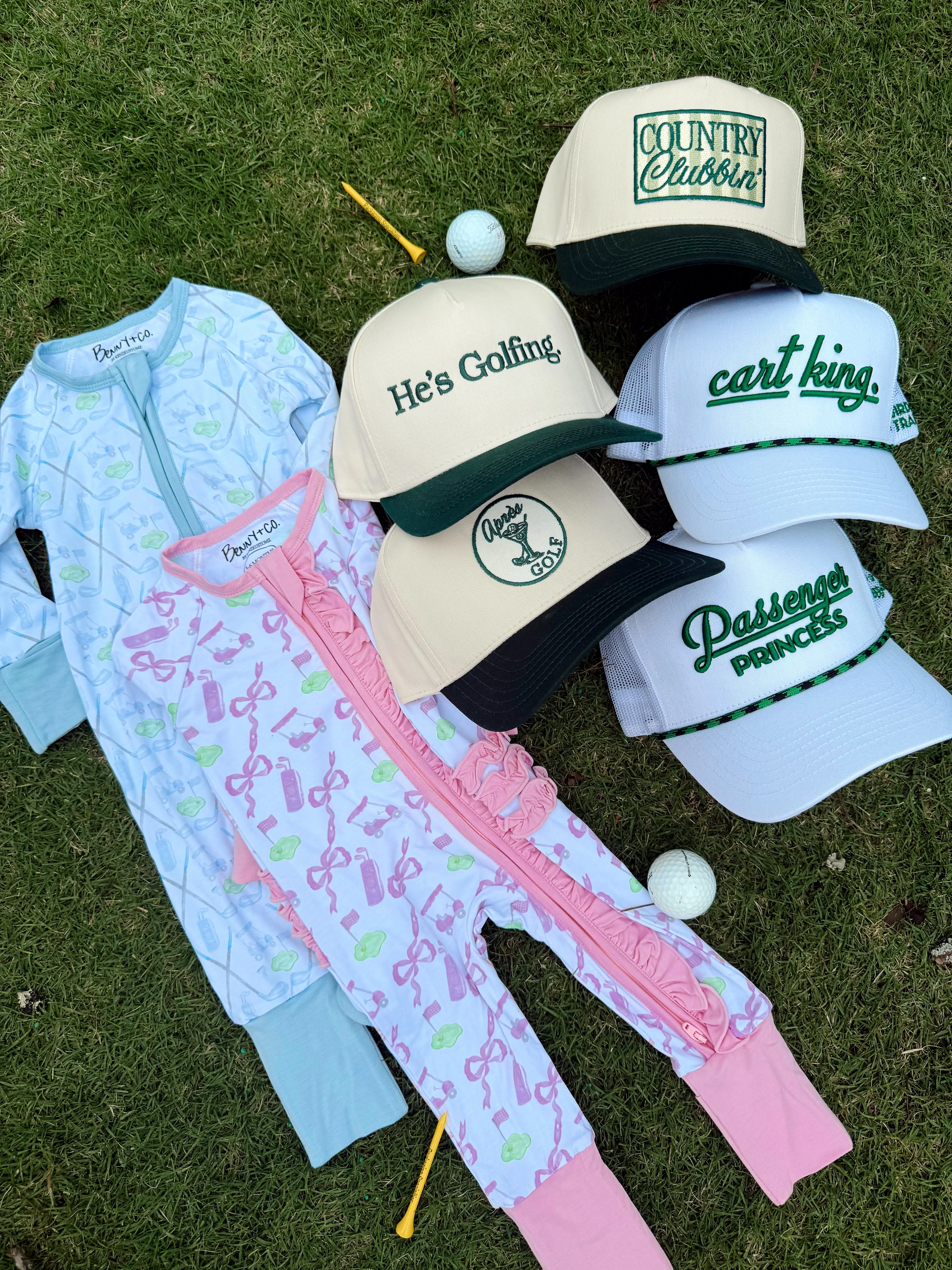 KenzKustomz Green Vintage Trucker Hat - He's Golfing sold by Pink Lily product image thumbnail 5