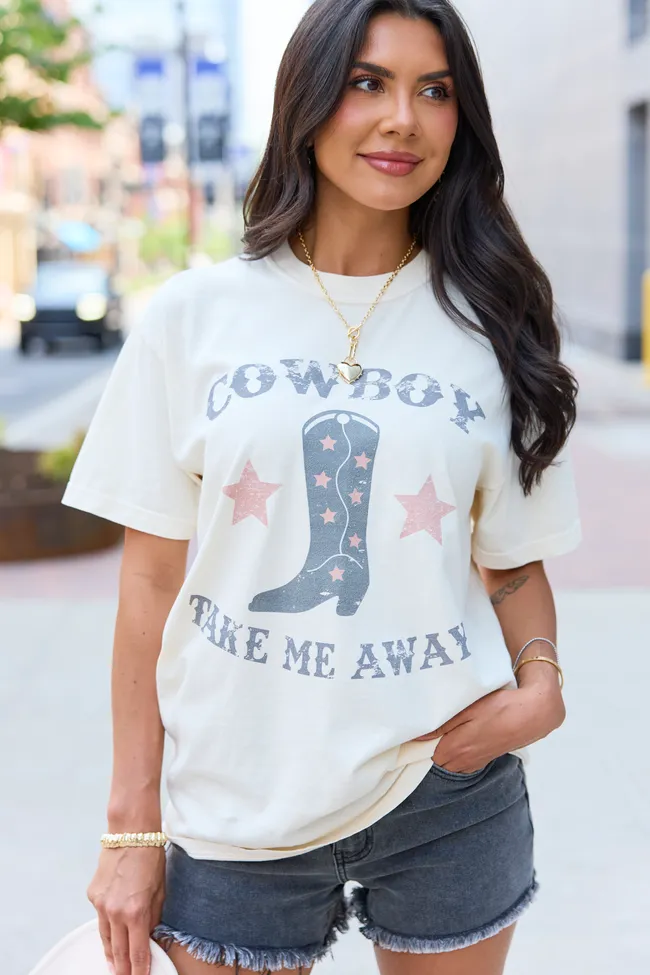 Cowboy Take Me Away Ivory Graphic Tee sold by Pink Lily product image thumbnail 3