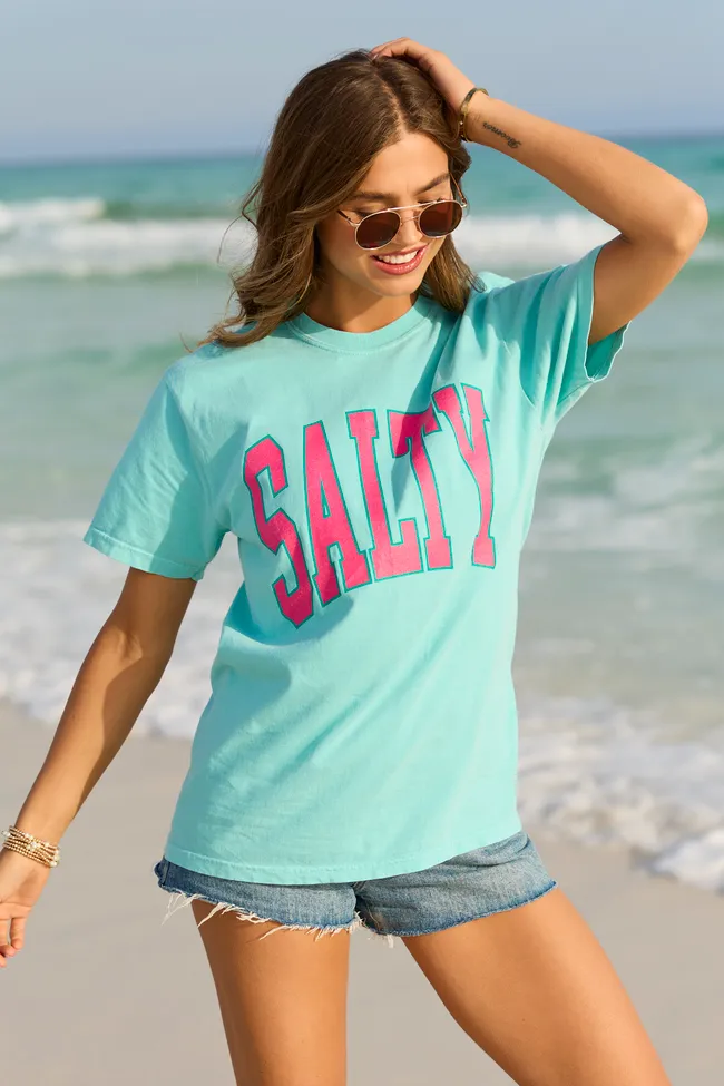 Salty Block Mint Graphic Tee sold by Pink Lily product image thumbnail 4
