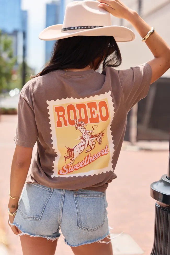 Rodeo Sweetheart Brown Comfort Colors Graphic Tee sold by Pink Lily