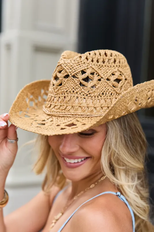 Americana Tan Straw Cowboy Hat FINAL SALE made by Pink Lily