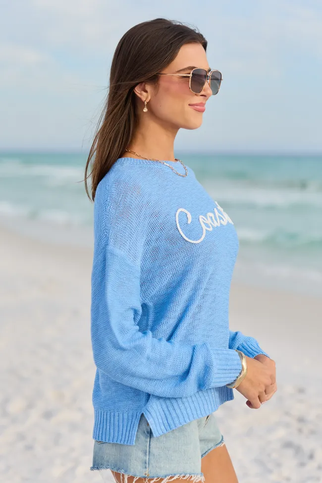 Off To The Beach Blue Coastal Script Sweater sold by Pink Lily product image thumbnail 4