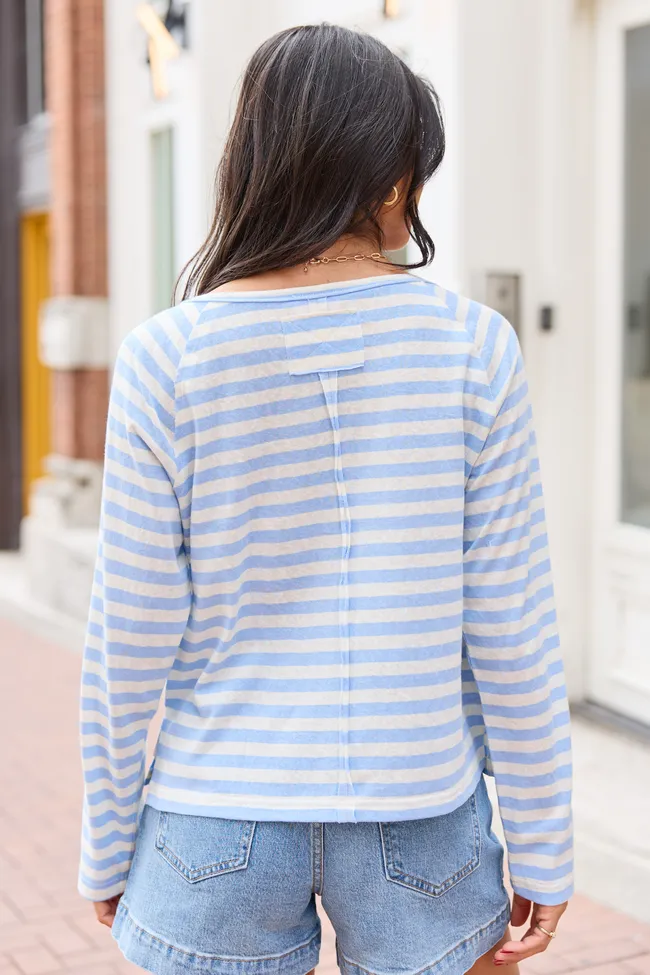 Hayes Blue And White Stripe Henley sold by Pink Lily product image thumbnail 5