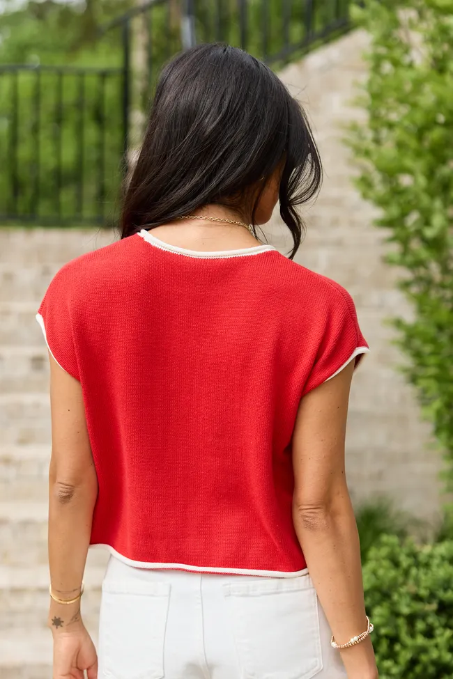 Red American Flag Sweater Top sold by Pink Lily product image thumbnail 5