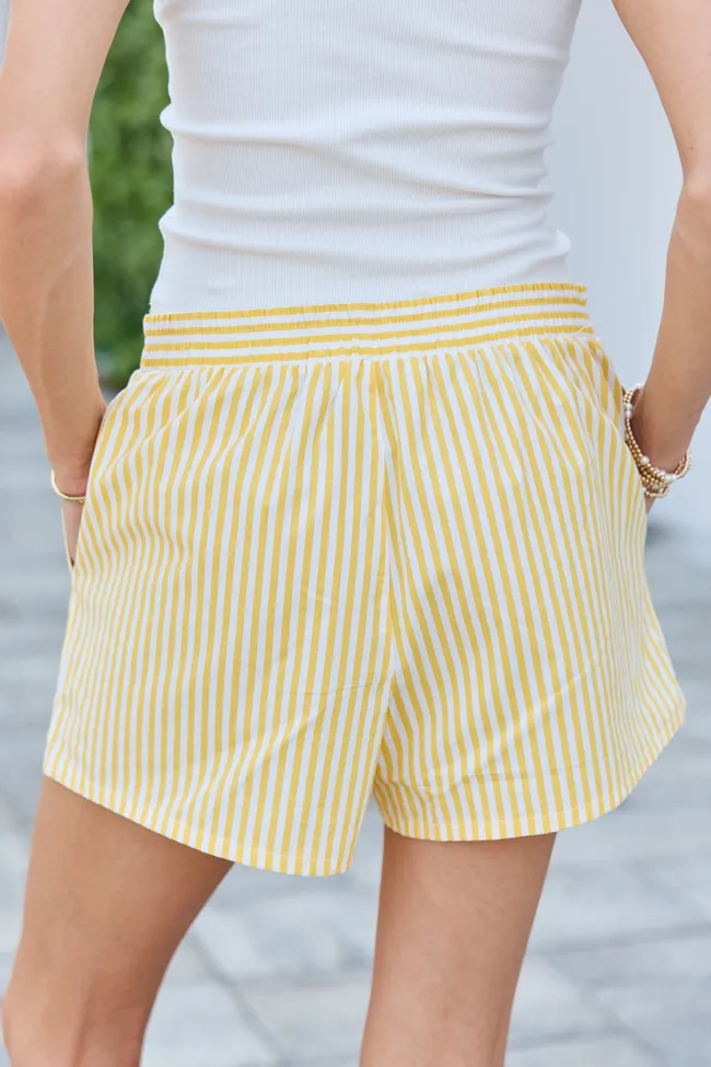 Chill Vibes Yellow Striped Boxer Shorts SALE sold by Pink Lily product image thumbnail 4