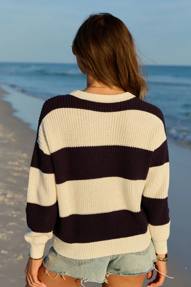 America Black And White Striped Sweater sold by Pink Lily product image thumbnail 5