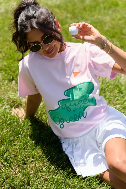 Queen of the Green Light Pink Graphic Tee made by Pink Lily