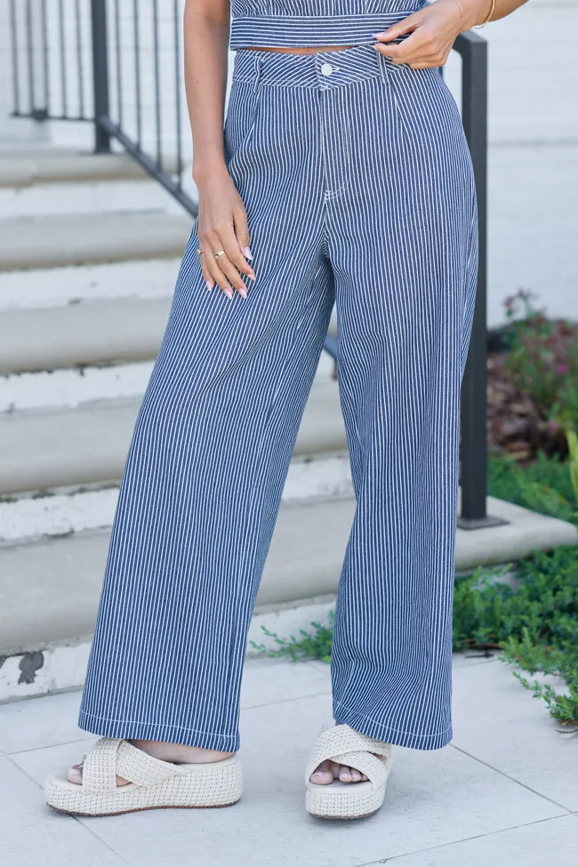 Lennon Navy Striped Pants sold by Pink Lily product image thumbnail 2