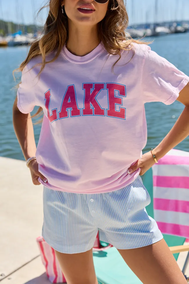 Lake Block Light Pink Comfort Colors Graphic Tee sold by Pink Lily product image thumbnail 2