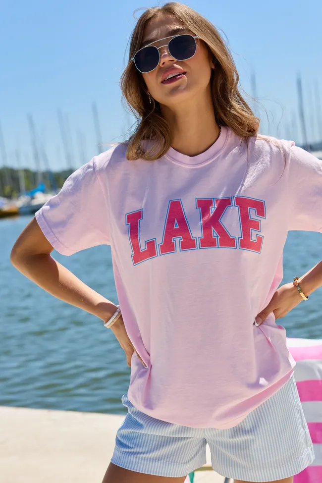 Lake Block Light Pink Comfort Colors Graphic Tee sold by Pink Lily product image thumbnail 4