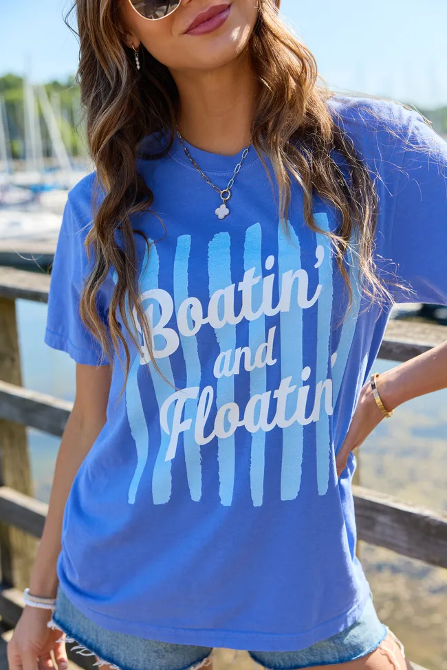 Boatin' And Floatin' Blue Comfort Colors Graphic Tee sold by Pink Lily product image thumbnail 2