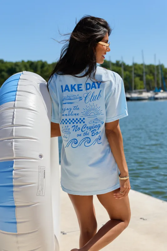 Lake Day Club Light Blue Comfort Colors Graphic Tee made by Pink Lily