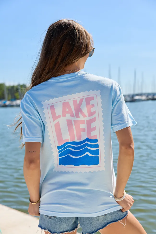 Lake Life Light Blue Comfort Colors Graphic Tee sold by Pink Lily