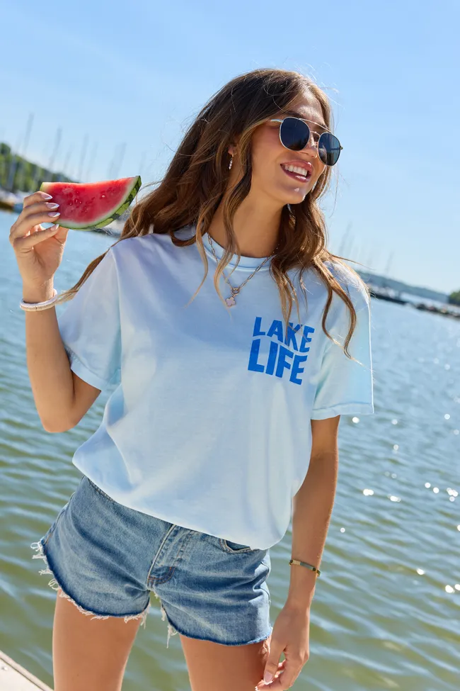 Lake Life Light Blue Comfort Colors Graphic Tee sold by Pink Lily product image thumbnail 2