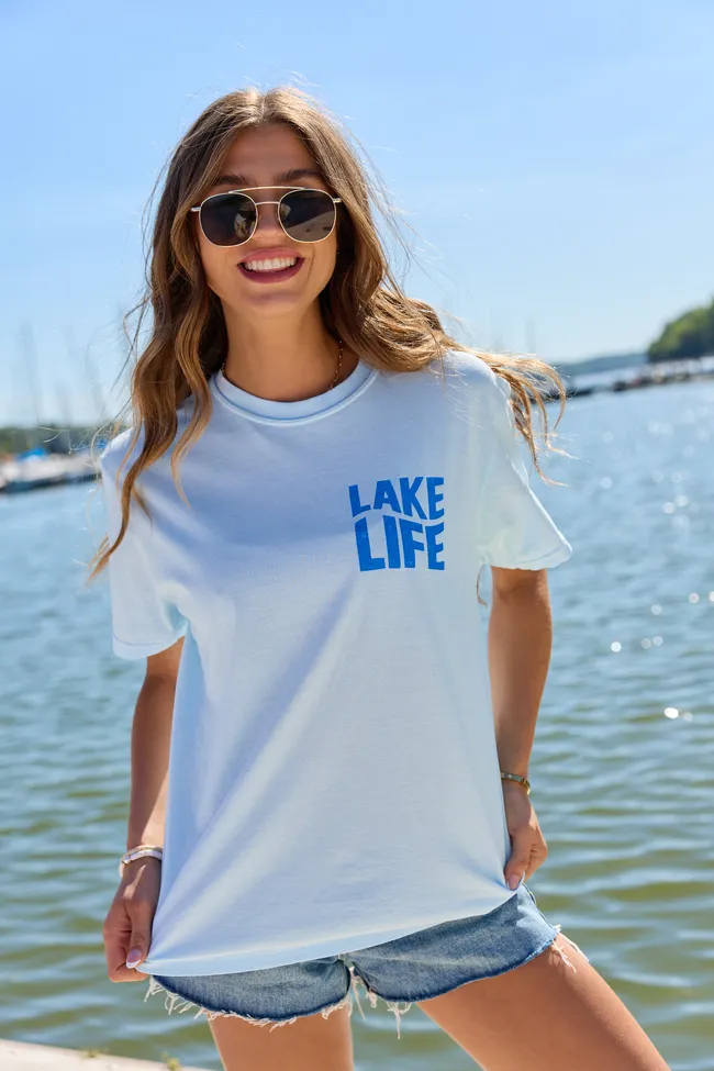 Lake Life Light Blue Comfort Colors Graphic Tee sold by Pink Lily product image thumbnail 4