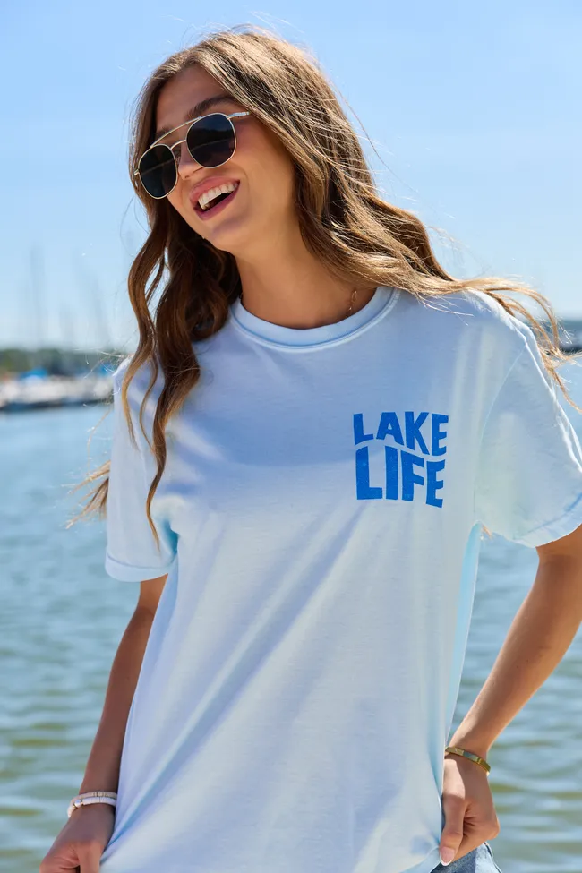 Lake Life Light Blue Comfort Colors Graphic Tee sold by Pink Lily product image thumbnail 3