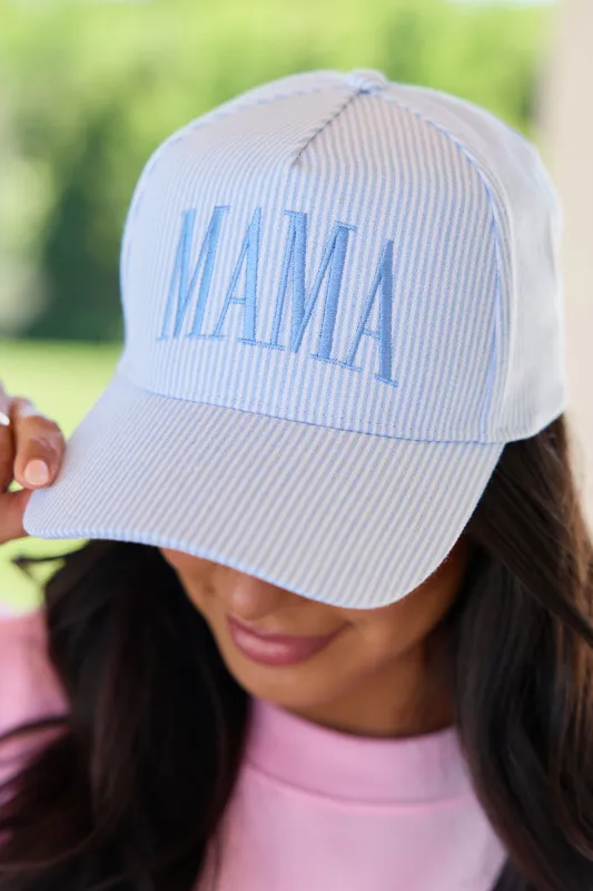 Blue Striped Mama Trucker Hat FINAL SALE made by D&Y