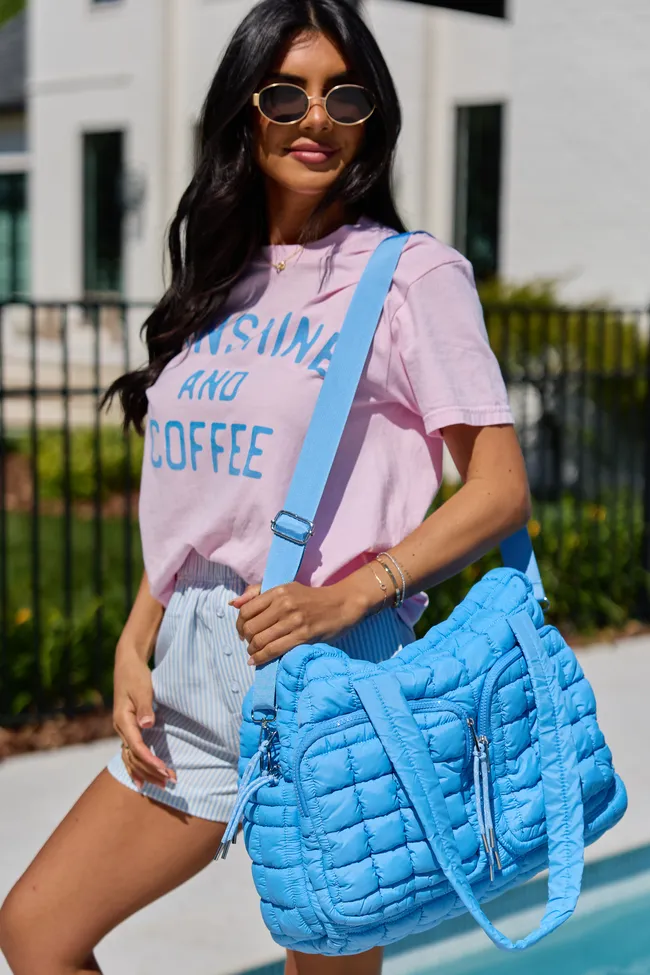 Haylie Marine Blue Quilted Weekender Bag sold by Pink Lily product image thumbnail 5