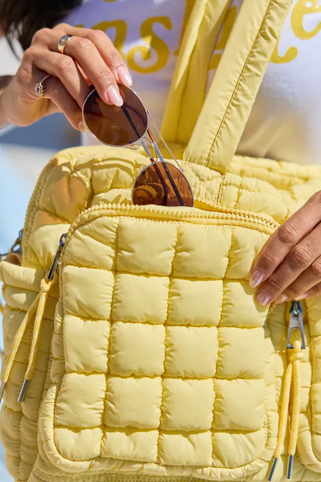 Haylie Butter Yellow Quilted Weekender Bag sold by Pink Lily product image thumbnail 2