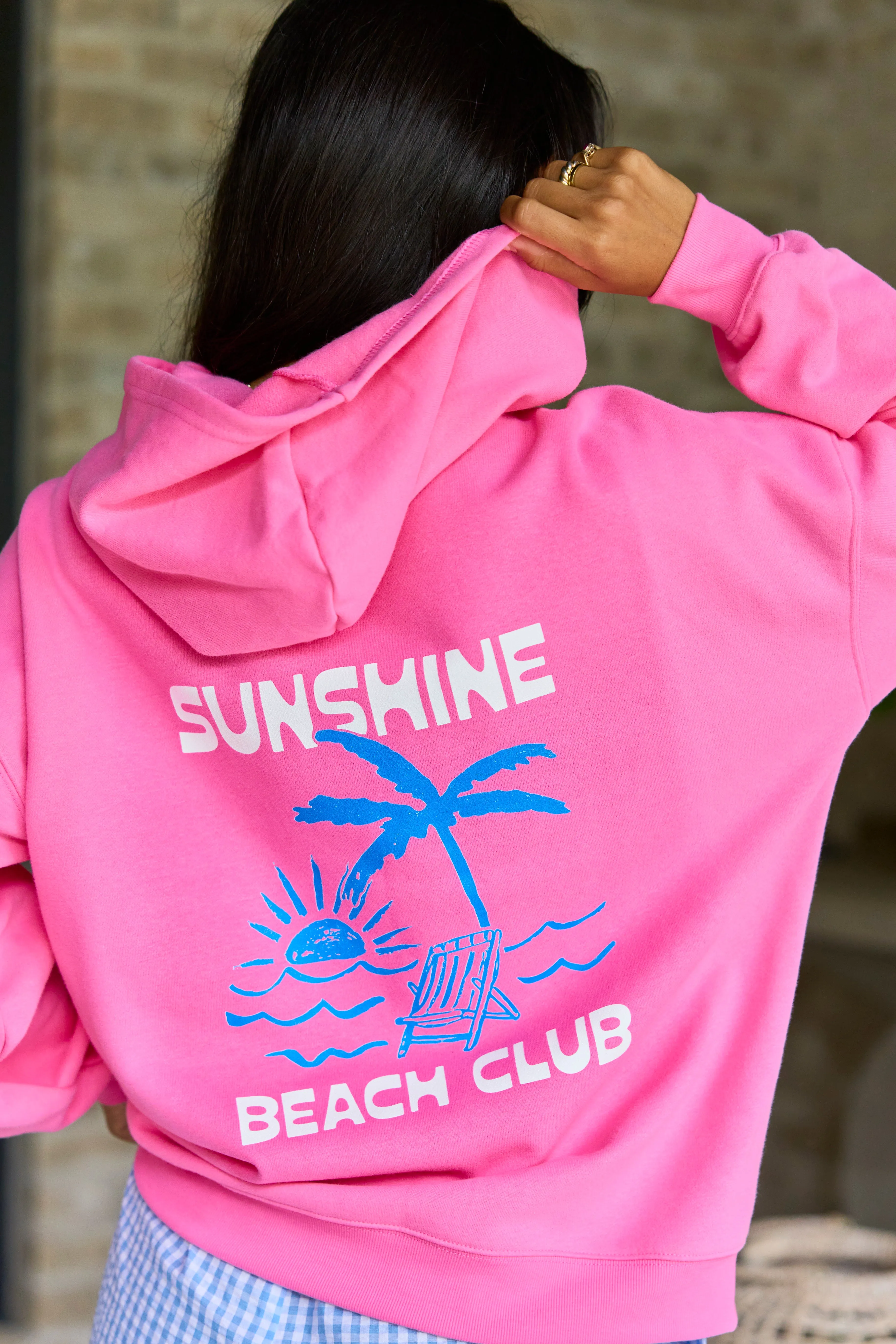 Sunshine Beach Club Pink Graphic Hoodie sold by Pink Lily product image thumbnail 2