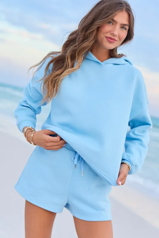 Everyday Ease Light Blue Hoodie made by Pink Lily
