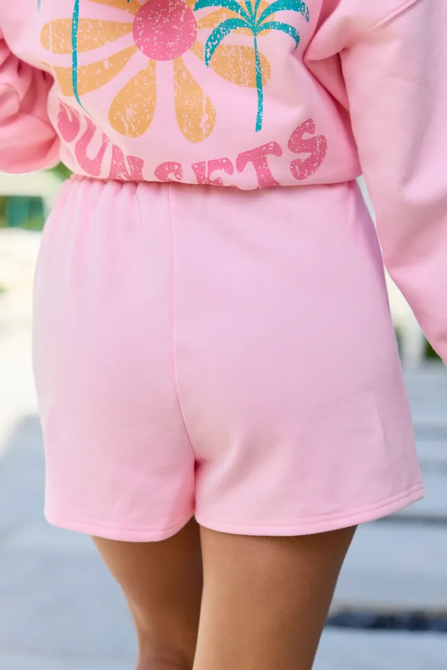 Everyday Ease Light Pink Fleece Shorts sold by Pink Lily product image thumbnail 4
