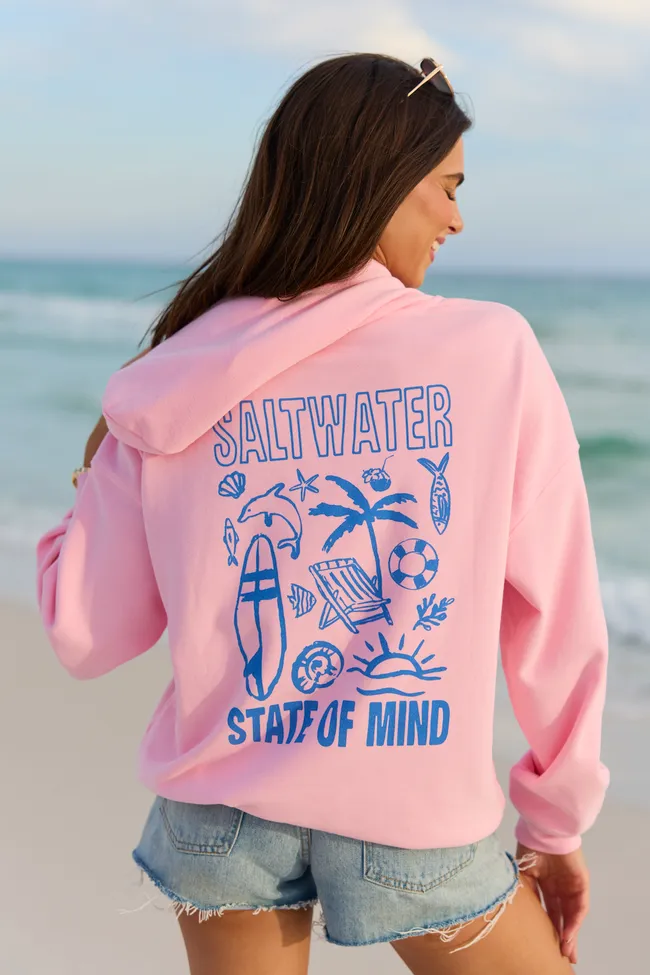 Saltwater State Of Mind Light Pink Graphic Hoodie sold by Pink Lily