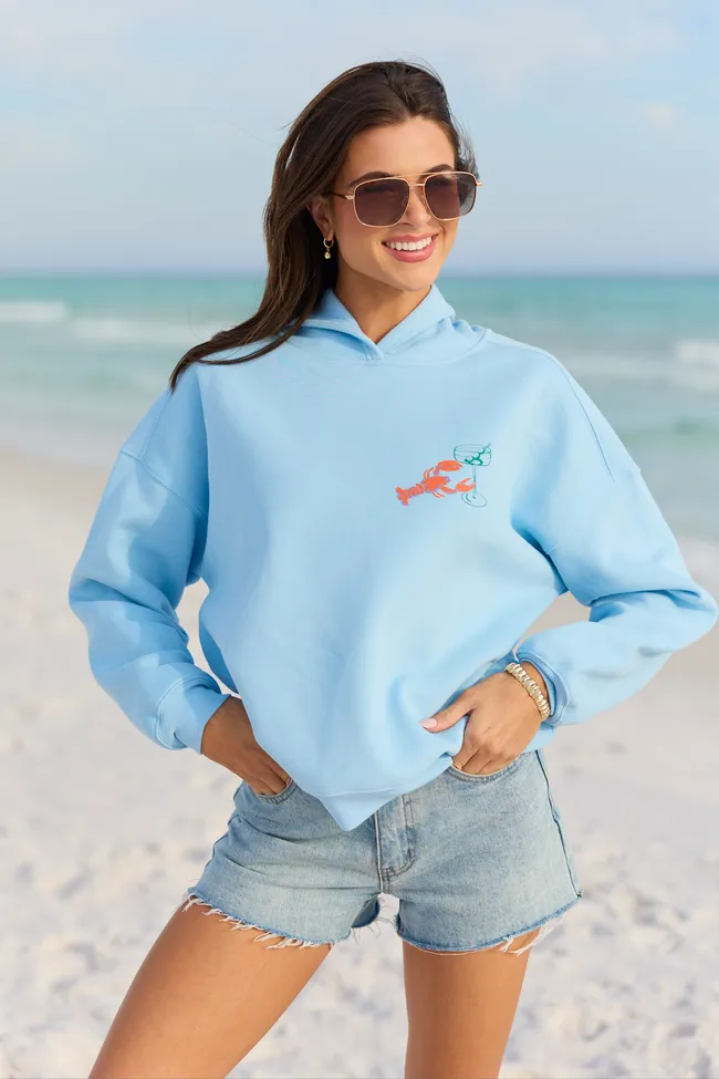 Aspire To Retire Light Blue Graphic Hoodie sold by Pink Lily product image thumbnail 3