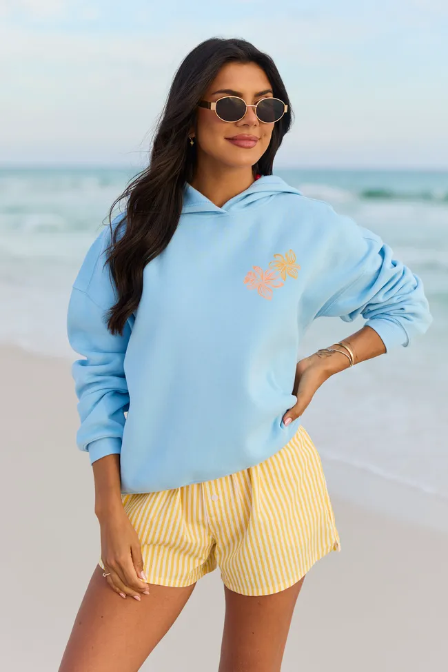 Paradise Beach Club Light Blue Graphic Hoodie sold by Pink Lily product image thumbnail 2