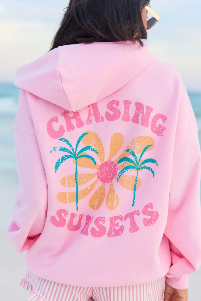 Chasing Sunsets Light Pink Graphic Hoodie sold by Pink Lily product image thumbnail 5