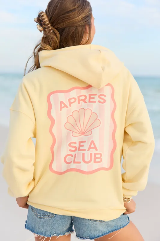 Apres Sea Club Yellow Graphic Hoodie made by Pink Lily