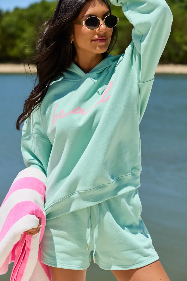 Beach Script Mint Graphic Hoodie sold by Pink Lily product image thumbnail 3