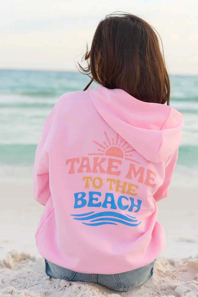 Take Me To The Beach Light Pink Graphic Hoodie sold by Pink Lily