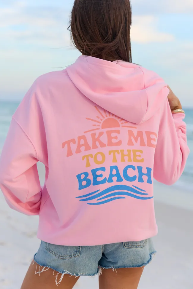 Take Me To The Beach Light Pink Graphic Hoodie sold by Pink Lily product image thumbnail 4