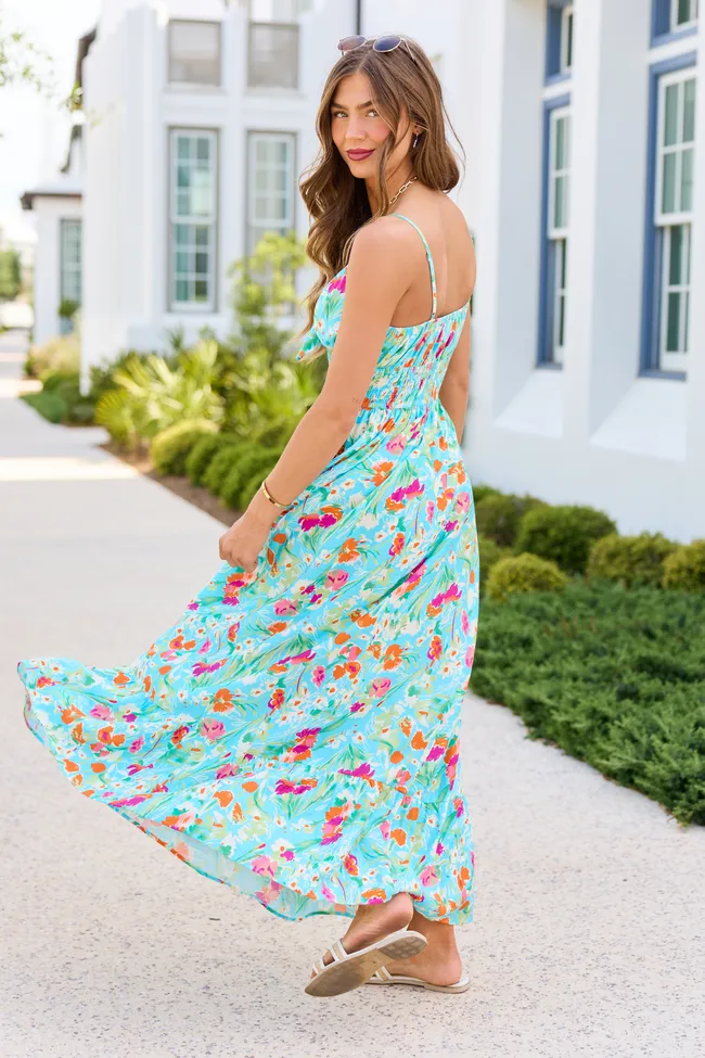 Lila Turquiose Floral Maxi Dress sold by Pink Lily product image thumbnail 2