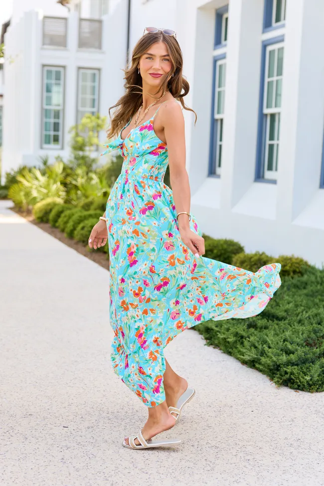 Lila Turquiose Floral Maxi Dress sold by Pink Lily product image thumbnail 4