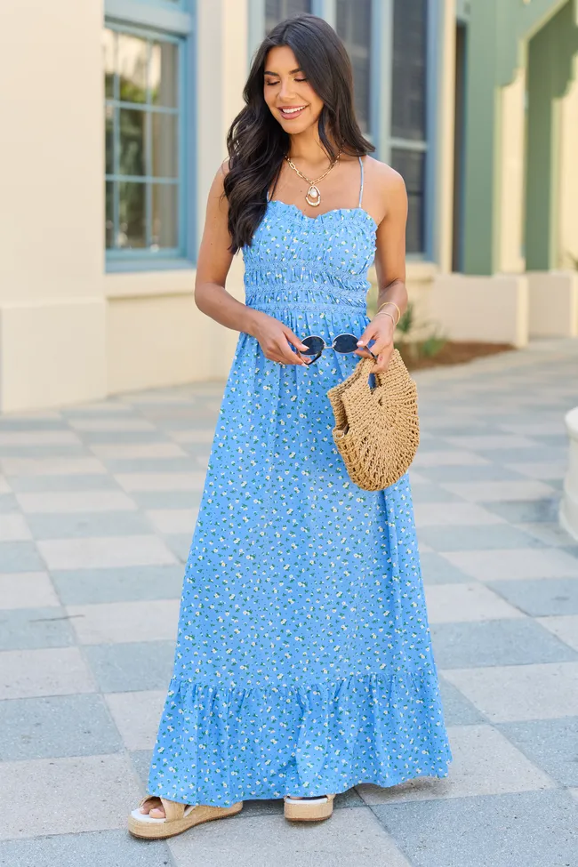 Madeline Blue Daisy Maxi Dress sold by Pink Lily product image thumbnail 3
