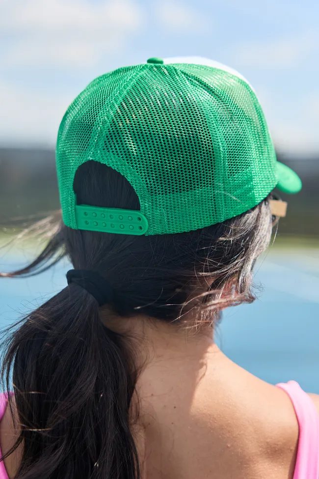 Pickleballer White/Kelly Embroidered Trucker Hat sold by Pink Lily product image thumbnail 3