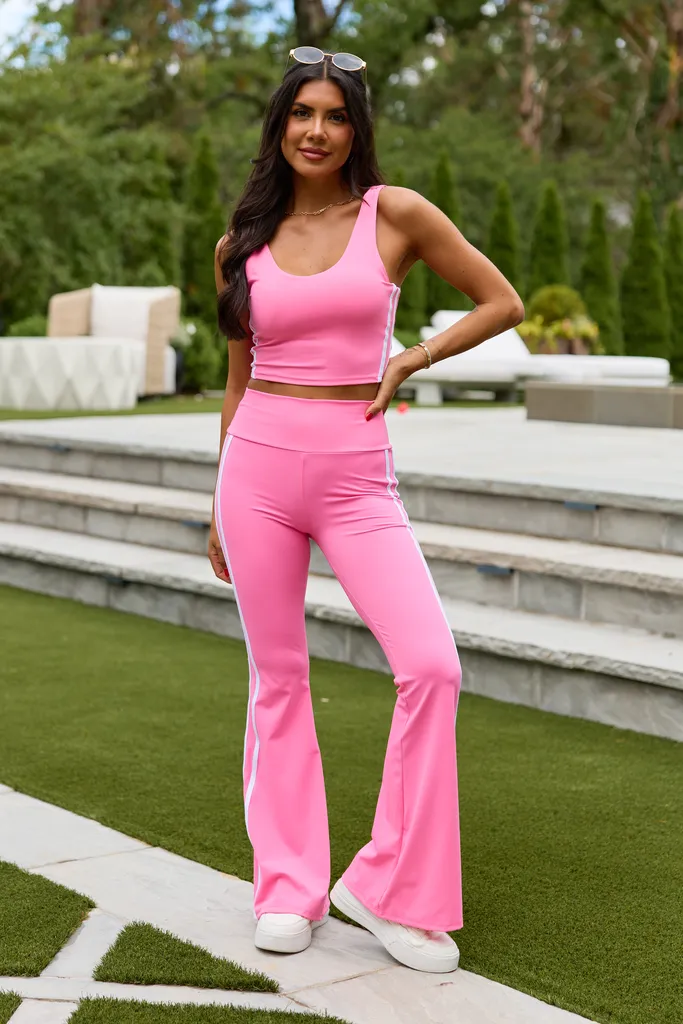 Daily Dash Bubblegum Pink Flare Leggings sold by Pink Lily product image thumbnail 3